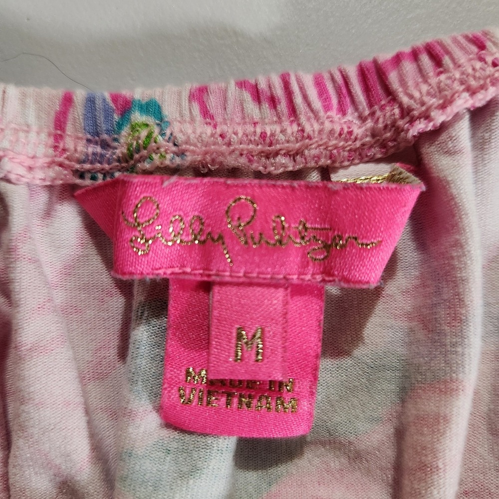 Lilly Pulitzer Lana Skort romper Pink Blossom Try Your Zest Sz M Off Shoulder - Picture 5 of 10